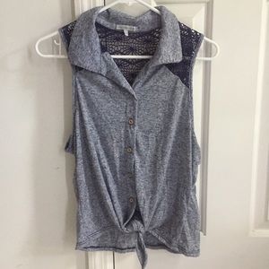 Charlotte Russe Sleeveless Tie-Front Top